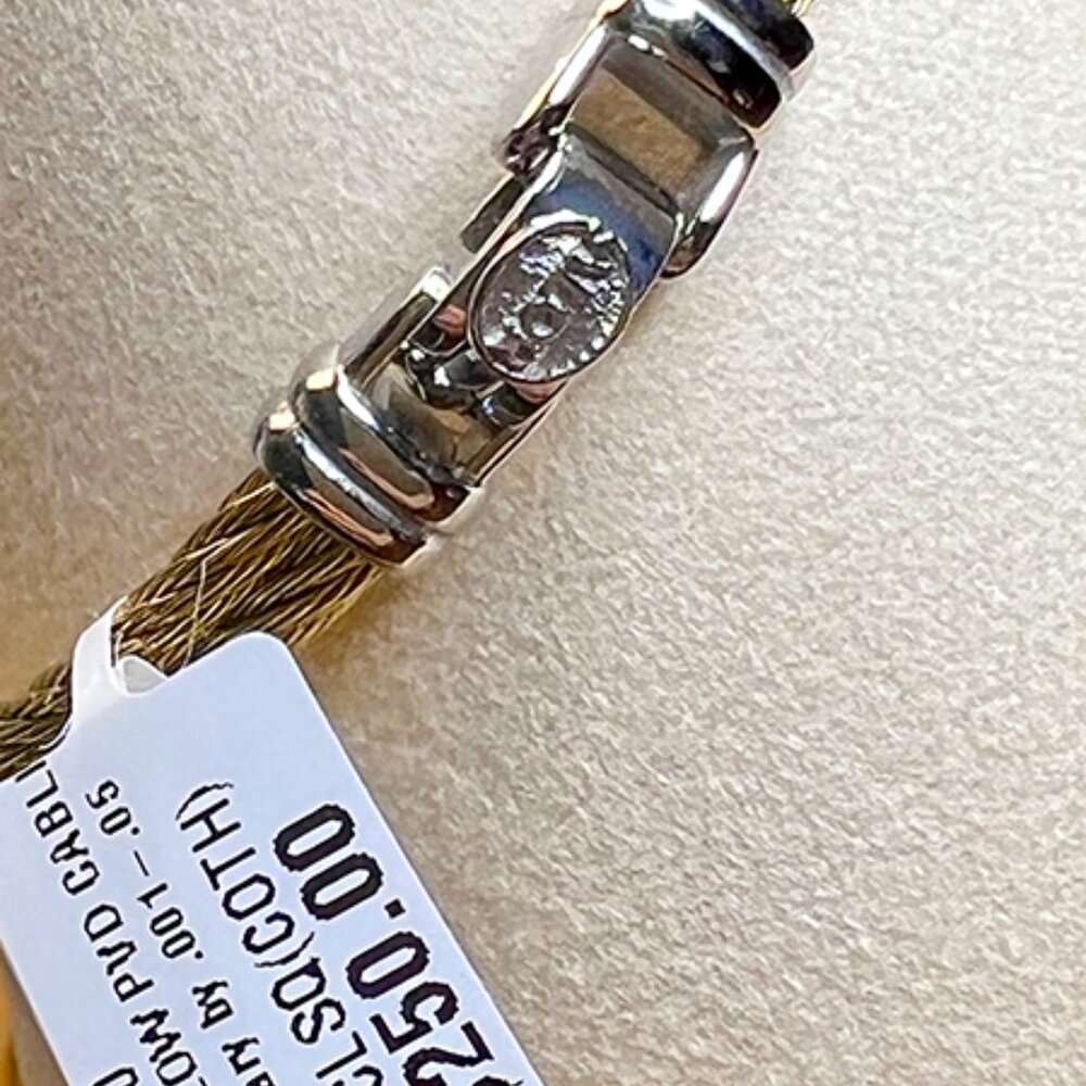 ALOR Yellow - Double-Row, Stainless Steel, Cable Bracelet - NWT - Picture 4 of 9